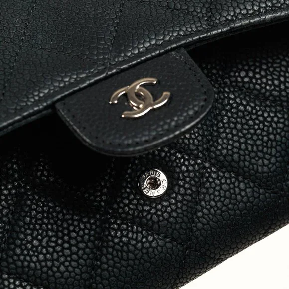 Chanel 13S Noir Caviar Classic Quilted Flap Portefeuille Wallet - Picture 8 of 15